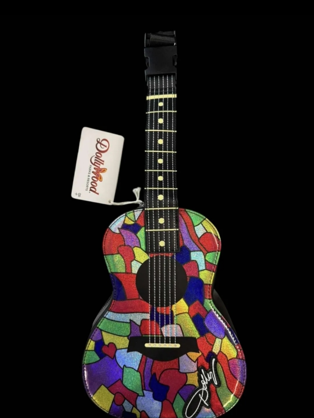 Loungefly Dollywood Coat Of Many Colors Guitar Crossbody